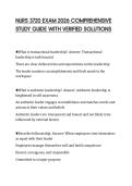 NURS 3720 EXAM 2026 COMPREHENSIVE STUDY GUIDE WITH VERIFIED SOLUTIONS