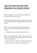 NURS 3720 EXAM 2026 FINAL PAPER PRESENTING FULLY SOLVED CONTENT