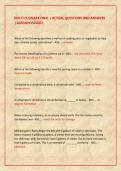 NOCTI CULINARY FINAL &vert; ACTUAL QUESTIONS AND ANSWERS  &vert; ALREADY PASSED 