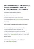 NRF customer service EXAM &lpar;2025&sol;2026&rpar;  Updated&colon; EXAM QUESTIONS WITH  ACCURATE ANSWERS &vert; GET IT RIGHT&excl;&excl; 