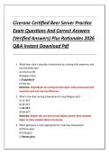 Cicerone Certified Beer Server Practice  Exam Questions And Correct Answers  &lpar;Verified Answers&rpar; Plus Rationales 2026  Q&A Instant Download Pdf 