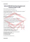 Hallmark BSN-205 Final Exam Questions and Answers Graded A&plus; 2026