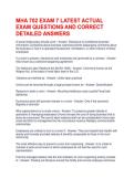MHA 702 EXAM 7 LATEST ACTUAL EXAM QUESTIONS AND CORRECT DETAILED ANSWERS