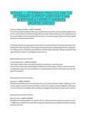 MODULE 1&colon; VETERINARY PRACTICE AND THE  VETERINARY SUPPORT ASSISTANT EXAM  QUESTIONS & CORRECT ANSWERS  UPDATED 2026&sol;2027 