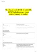 QM BOLC Exam 2 with all Correct & 100&percnt; Verified Answers &vert;Latest Version &vert;Already Graded A&plus;