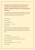 INTRODUCTION TO PHARMACOLOGY MADE EASY 4&period;0 COMPLETE LATEST 2026 STUDY QUESTIONS WITH CORRECT VERIFIED ANSWERS 100&percnt; GUARANTEED PASS &vert; ASSURED A&plus;
