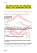 NUR 101 &lpar;Fundamental - Test 3&rpar; NCLEX Style Questions with Correct Answers 2026 Update