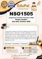 NSO1505 Assignment 3 PORTFOLIO &lpar;COMPLETE ANSWERS&rpar; Semester 2 2026 - DUE October 2026 