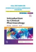TEST BANK FOR INTRODUCTION TO CLINICAL PHARMACOLOGY 11TH EDITION