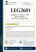 LEG2601 Assignment 1 &lpar;QUALITY ANSWERS&rpar; Semester 2 2026