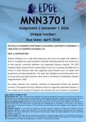 MNN3701 Assignment 2 &lpar;ANSWERS&rpar; Semester 1 2026 - DISTINCTION GUARANTEED