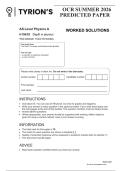 OCR A Physics &lpar;AS LEVEL&rpar; QP 2 Solved PREDICTED PAPER 2026
