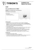 OCR MATHS B AS PAPER 1 QP PREDICTED PAPER SUMMER JUNE 2026