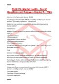 NUR 214 &lpar;Mental Health - Test 4&rpar; Questions and Answers Graded A&plus; 2026