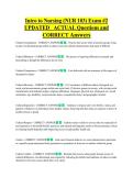 Intro to Nursing &lpar;NUR 103&rpar; Exam &num;2  UPDATED   ACTUAL Questions and  CORRECT Answers 