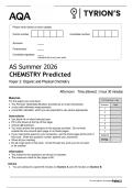 AQA AS LEVEL CHEMISTRY PAPER 2 QP SUMMER JUNE 2026 PREDICTED PAPER