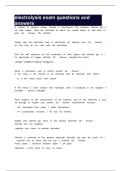 electrolysis exam questions and answers