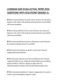 LOUISIANA BAR EXAM ACTUAL PAPER 2026 QUESTIONS WITH SOLUTIONS GRADED A&plus;