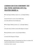 LOUISIANA BAR EXAM ASSESSMENT TEST 2026 TESTED QUESTIONS WITH FULL SOLUTION GRADED A&plus;