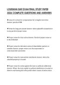 LOUISIANA BAR EXAM FINAL STUDY PAPER 2026 COMPLETE QUESTIONS AND ANSWERS