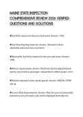 MAINE STATE INSPECTION COMPREHENSIVE REVIEW 2026 VERIFIED QUESTIONS AND SOLUTIONS