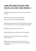 MAINE STATE INSPECTION FINAL PAPER 2026 FULL Q&A STUDY GUIDE GRADED A&plus;