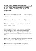 MAINE STATE INSPECTION TRAINING STUDY SHEET 2026 UPDATED QUESTIONS AND ANSWERS