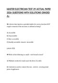 MASTER ELECTRICIAN TEST 211 ACTUAL PAPER 2026 QUESTIONS WITH SOLUTIONS GRADED A&plus;