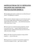 MASTER ELECTRICIAN TEST 211 CERTIFICATION EVALUATION 2026 QUESTIONS WITH PRACTICE SOLUTION GRADED A&plus;
