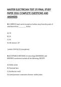 MASTER ELECTRICIAN TEST 211 FINAL STUDY PAPER 2026 COMPLETE QUESTIONS AND ANSWERS