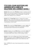 FTCE ESOL EXAM QUESTIONS AND ANSWERS WITH COMPLETE SOLUTIONS 100&percnt; CORRECT RATED &plus;