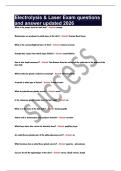 Electrolysis & Laser Exam questions and answer updated 2026