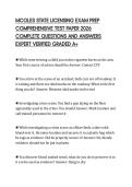 MCOLES STATE LICENSING EXAM PREP COMPREHENSIVE TEST PAPER 2026 COMPLETE QUESTIONS AND ANSWERS EXPERT VERIFIED GRADED A&plus;
