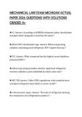 MECHANICAL LAW EXAM MICHIGAN ACTUAL PAPER 2026 QUESTIONS WITH SOLUTIONS GRADED A&plus;