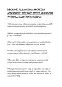 MECHANICAL LAW EXAM MICHIGAN ASSESSMENT TEST 2026 TESTED QUESTIONS WITH FULL SOLUTION GRADED A&plus;