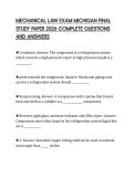 MECHANICAL LAW EXAM MICHIGAN FINAL STUDY PAPER 2026 COMPLETE QUESTIONS AND ANSWERS