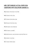 MED CERT BUNDLED ACTUAL PAPER 2026 QUESTIONS WITH SOLUTIONS GRADED A&plus;
