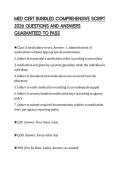 MED CERT BUNDLED COMPREHENSIVE SCRIPT 2026 QUESTIONS AND ANSWERS GUARANTEED TO PASS