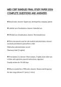 MED CERT BUNDLED FINAL STUDY PAPER 2026 COMPLETE QUESTIONS AND ANSWERS