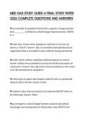 MED GAS STUDY GUIDE A FINAL STUDY PAPER 2026 COMPLETE QUESTIONS AND ANSWERS