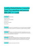 Certified Rehabilitation Counselor Exam Prep 2026&sol;2027 A&plus; Grade Questions and Answers Study Material
