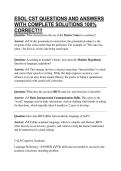 ESOL CST QUESTIONS AND ANSWERS WITH COMPLETE SOLUTIONS 100&percnt; CORRECT&excl;&excl;&excl;