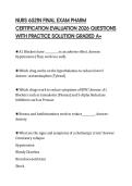 NURS 6521N FINAL EXAM PHARM CERTIFICATION EVALUATION 2026 QUESTIONS WITH PRACTICE SOLUTION GRADED A&plus;