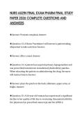 NURS 6521N FINAL EXAM PHARM FINAL STUDY PAPER 2026 COMPLETE QUESTIONS AND ANSWERS