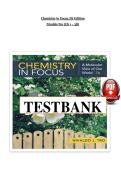 Chemistry in Focus&colon; A Molecular View of Our World&comma; 7th Edition &lpar;Tro&rpar; - Complete Test Bank