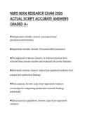 NURS 8006 RESEARCH EXAM 2026 ACTUAL SCRIPT ACCURATE ANSWERS GRADED A&plus;