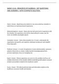 NMNC 3110 - PRINCIPLES OF NURSING &vert; 287 QUESTIONS AND ANSWERS &vert; WITH COMPLETE SOLUTION&period;
