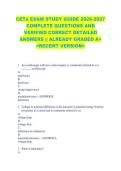 CETa EXAM STUDY GUIDE 2026-2027  COMPLETE QUESTIONS AND  VERIFIED CORRECT DETAILED  ANSWERS &vert;&vert; ALREADY GRADED A&plus;  <RECENT VERSION> 