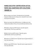 NURSE EXECUTIVE CERTIFICATION ACTUAL PAPER 2026 QUESTIONS WITH SOLUTIONS GRADED A&plus;