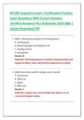 NCCER Carpentry Level 1 Certification Exam 2026 &ndash; Verified Q&A with Correct Answers & Rationales &vert; Instant PDF Download